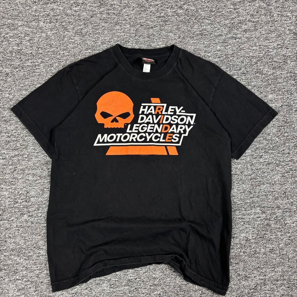 Grunge Harley Davidson Motorcycle Graphic T-Shirt Salt Lake City Mens Size Large